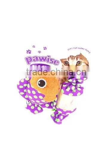 Promotional best quality fish & candy shaped cat toy treat ball with ring bell inside