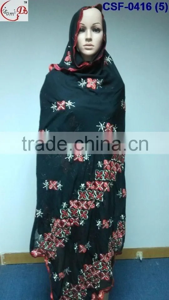 SCF-0416 High popular hot fashion ladies scarf with fancy design good quality for African women wedding party decoration