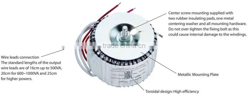 Standard toroid trasformers