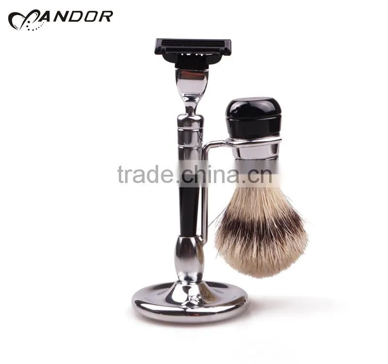 Men's grooming Shaving brush with razor set