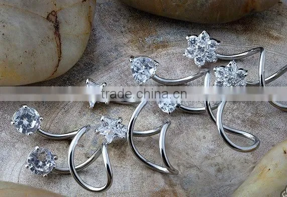 2014 Steel twist with shaped prong-set gems