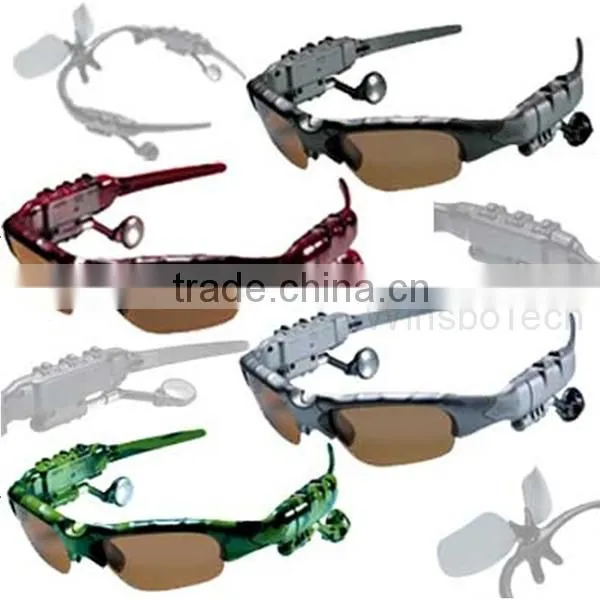 Plastic frame Mp3 bluetooth sunglasses headset with high quality