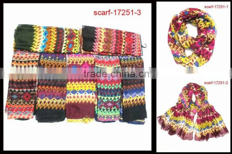 office ladies viscose stripe scarf