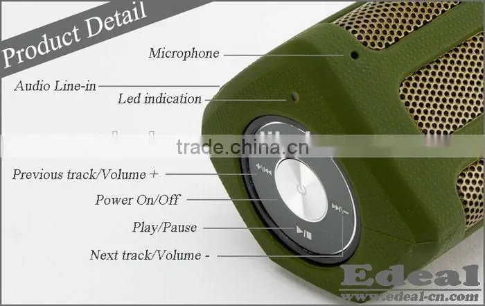 Portable water proof motorcycle bluetooth speaker with power bank function for outdoor use