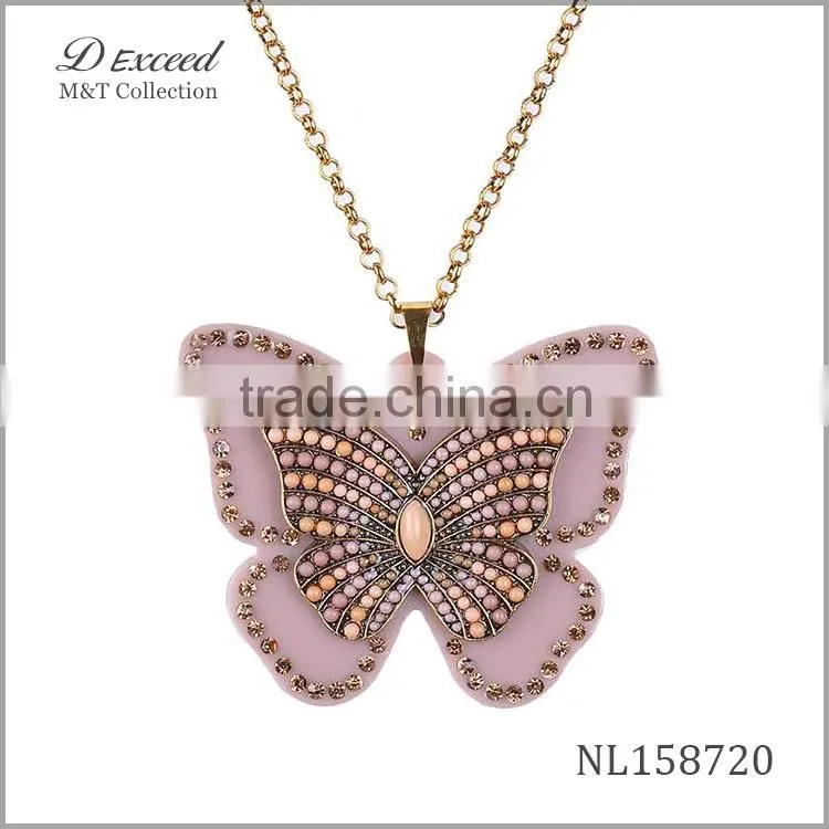 big new butterfly pendant necklace,doll pendant necklace for women NL158716-21