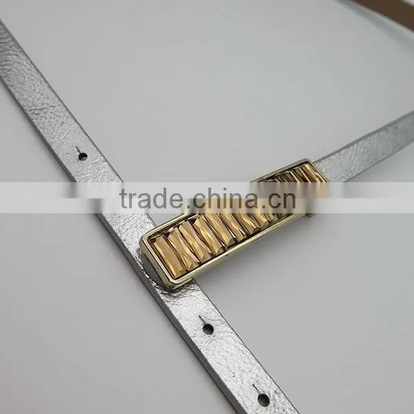 Factory supply girl fashion silver skinny belt
