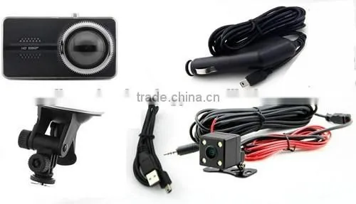 4.0 inch H.264 Full HD 1080P Car DVR Novatek 96658 Dual Lens Dash Cam