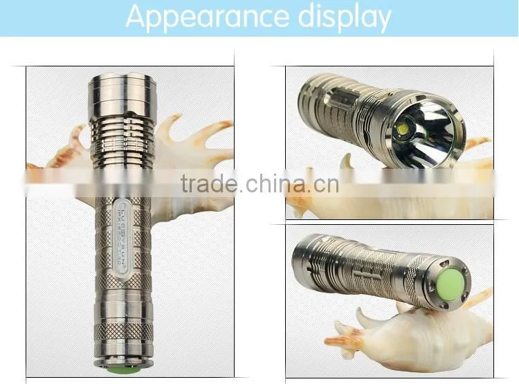 Top Quality Customized recharge portable XML L2 edc Titanium Alloy LED watt flashlight