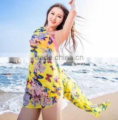 Beach Chiffon Wrap hawaiian Sarong Skirt Bikini Cover up Scarf