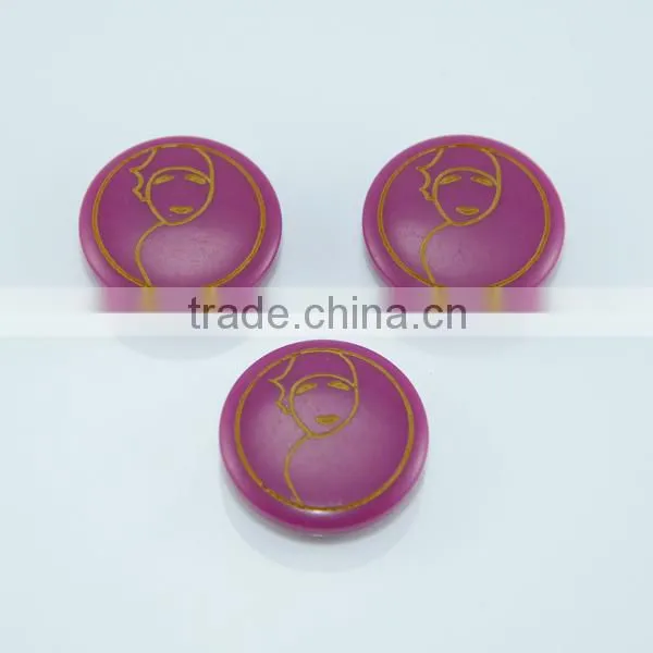 Newest design round custom laser engraved resin buttons /button clothes