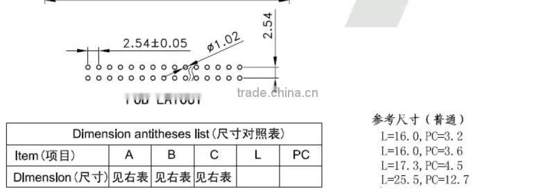 Ejector Header Pitch 2.54mm Straight Dip Type