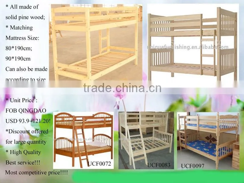 Cheap Used Honey Adult Wood bunk Bed For Hostels