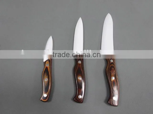 Top Quality Assured wooden handle white color zirconia oxide blade Ceramic Knife