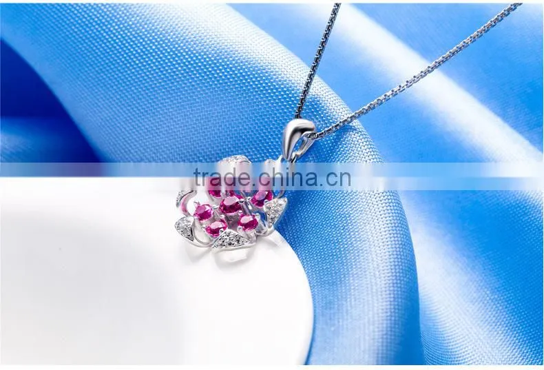 Best selling ruby pendant made with 925 sterling silver necklace