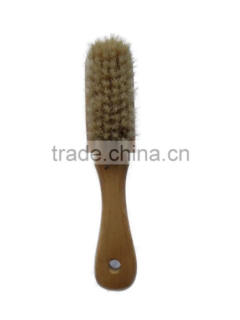 Wooden nail brush with pumice stone and bristle