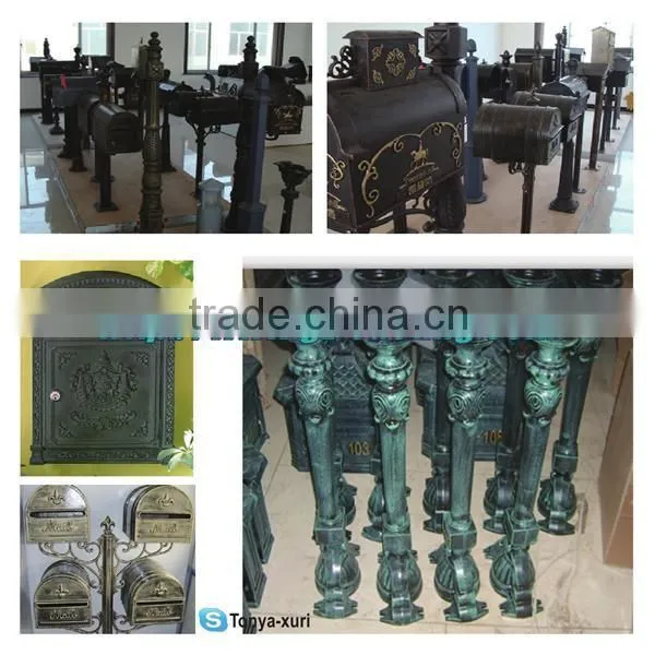European-style Villa Outdoor Garden Rain proof Retro Black Mailbox Aluminum die casting mailboxes