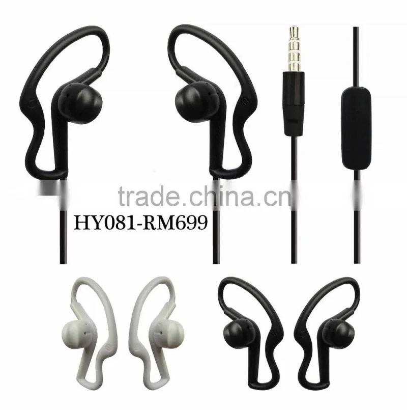 High Quality new design stereo mobile sport earphones hooks unique design suitable for waring