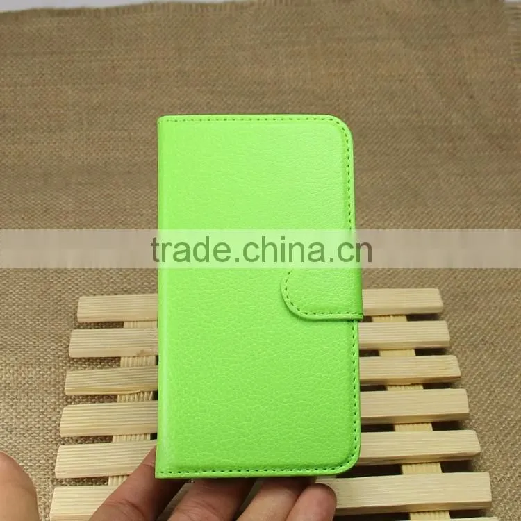 Hot Selling Ultra Thin Lichee PU Leather Case Wallet Folio Flip Cover for Samsung GALAXY S4 i9500