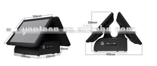 15inch Double Screen POS Touch screen All in One for Retail POS system