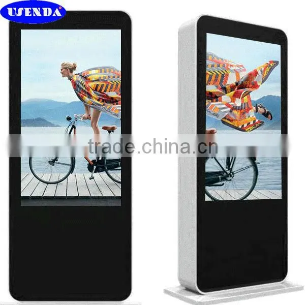 42 55 65 inch Stand touchscreen electronic lcd outdoor signs advertising display with IP65 enclosure