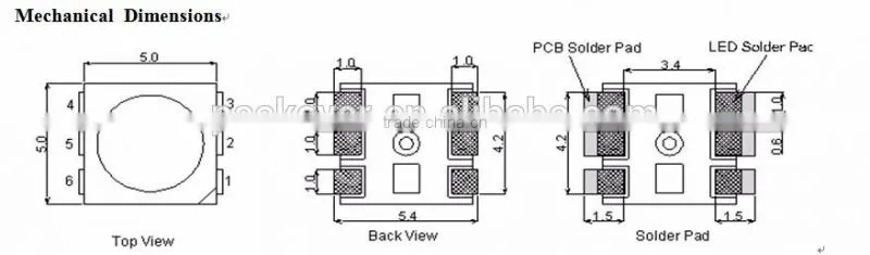 IC embedded SMD5050 RGB color 6 PIN WS2812, WS2812S