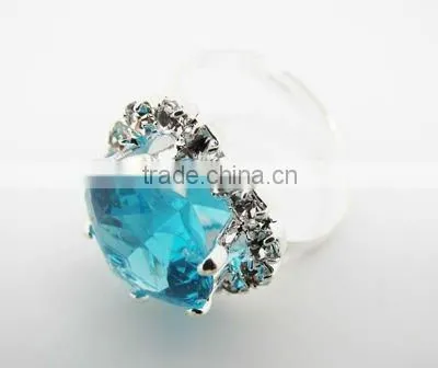Ladies rhinestone heart rings,Purple heart ring,Fashion accessories