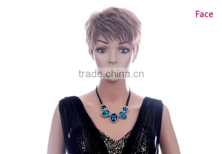High density cheap synthetic women short bobo wig brown china wig supplier