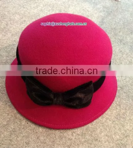 2014 Fashion Ladies Wool Felt Bucket Hat/ Wedding and Church hats