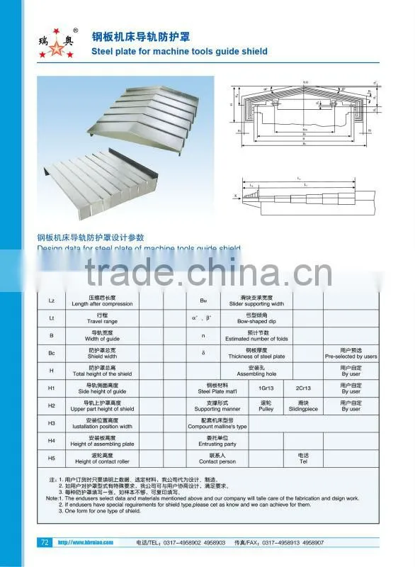 machine tool guide way protection cnc steel telescopic cover