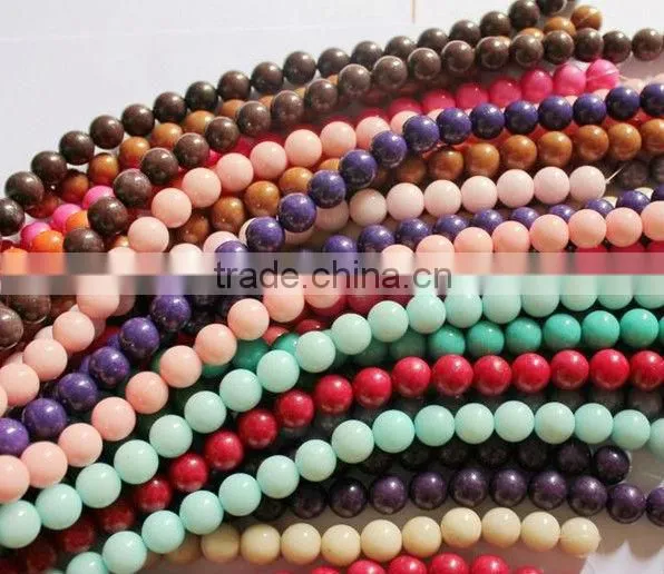 Different natural round smooth dyed jade stone beads for sale