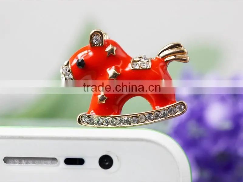 custom hot sell new products 3d moon anti dust plug for mobile phone decoration