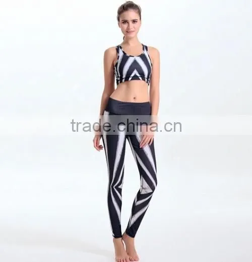 Black And White Girls Yoga Pants Graceful Spandex Girls Yoga Pants