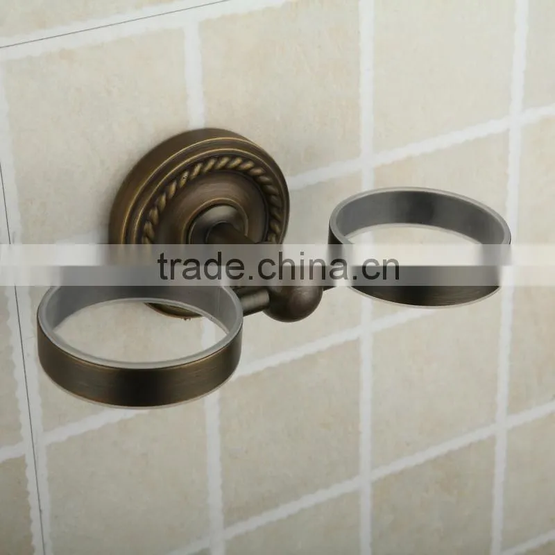 Antique Copper Pure Ceramic Dual Tumbler Holder for Bathroom Accessories