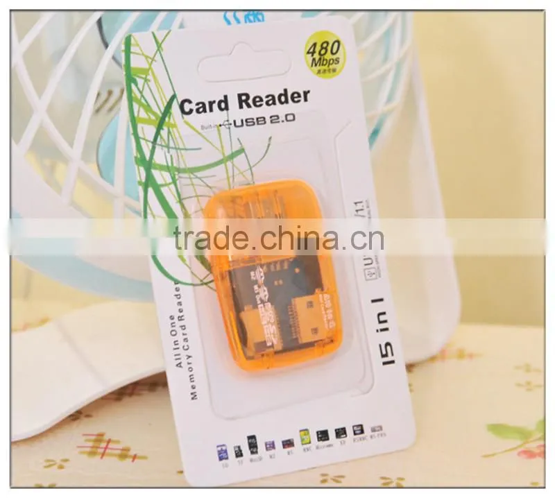 wireless smart card reader 4 slots plastic pen drive card reader(OS-CR101)