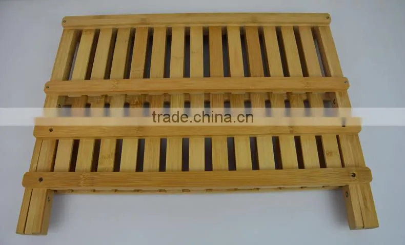 BH006/ Bamboo Compact Folding Dish Rack Holder for Palte and Mug