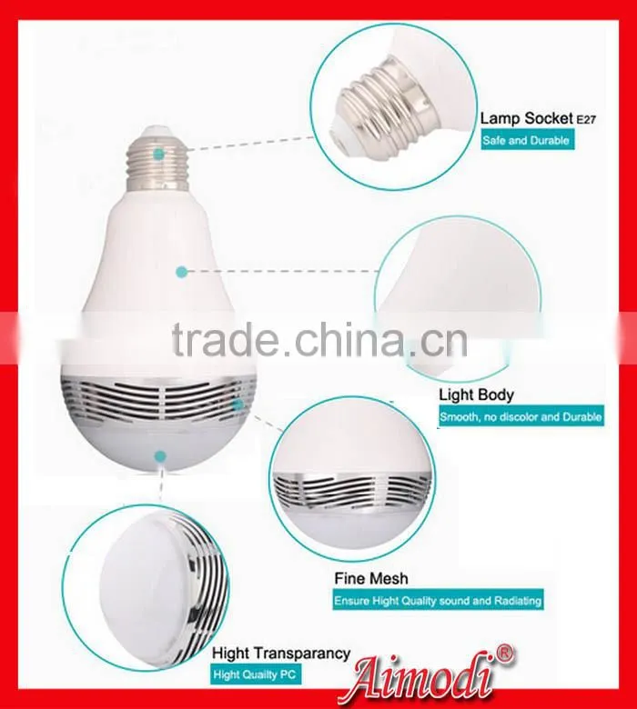 2015 Colorful bulb portable Mini LED light bluetooth speaker with remote control,bulb speaker