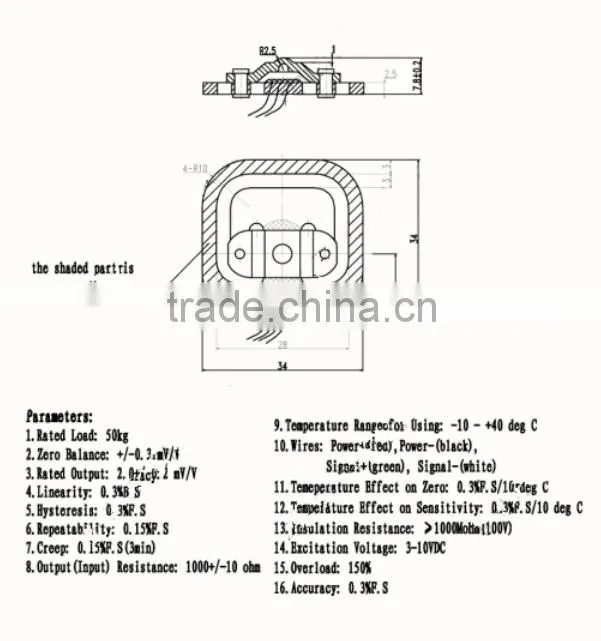50kg load cell body scales load cell micro mini little weighing load cells