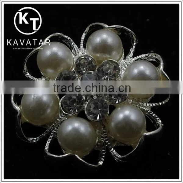 Good quality NK017 metal flower lead free metal shank rhinestone buttons