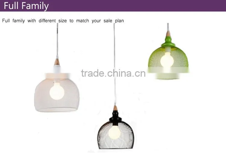 pendant light fixture with green color modern E14