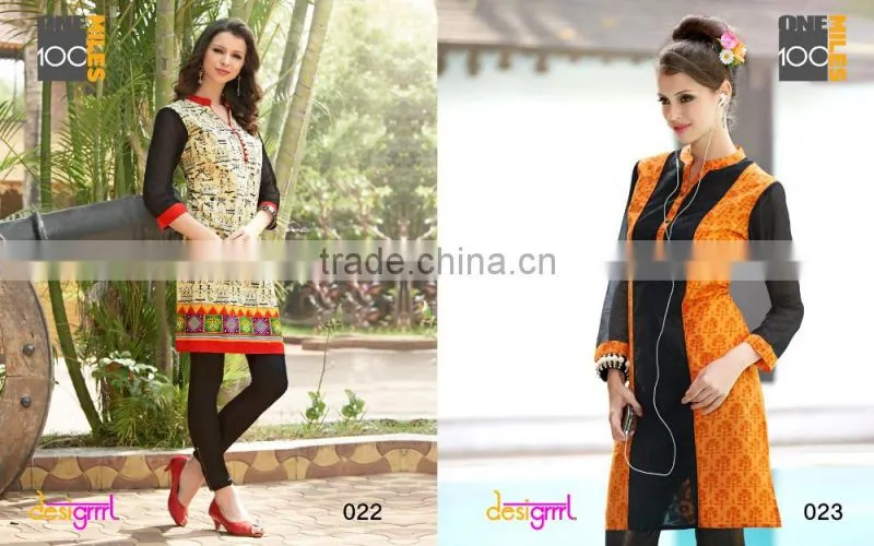 Large Indian Women Desinger Kurta Cotton Embroidered Kurti Bollywood Top Tunic