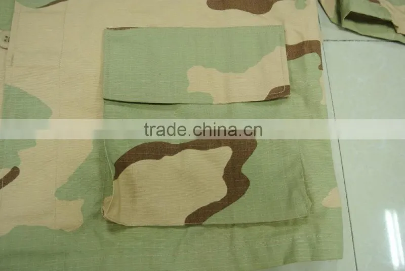 Custom made 60% cotton 40% polyester ripstop yellow tone desert camouflage USA army Battle dress uniform