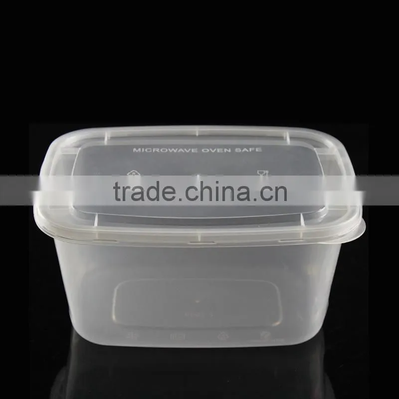 High quality plastic food container PP box flat cover 2000ml