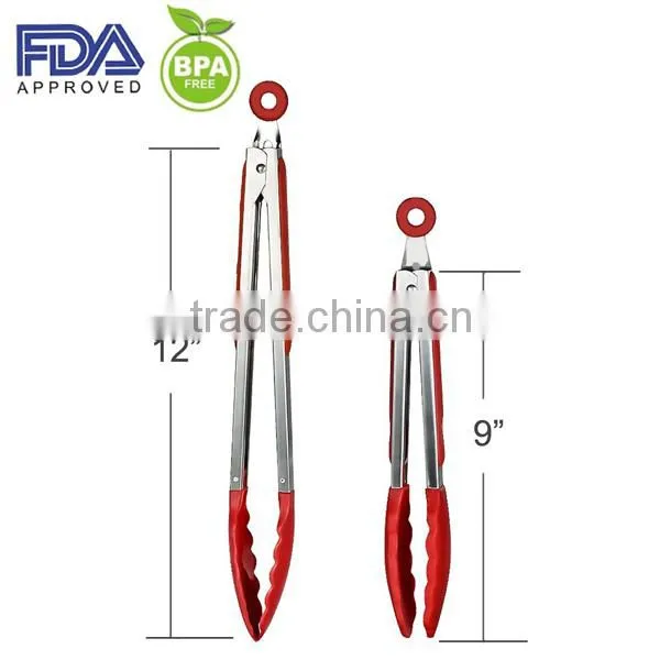Good grip silicone oven tongs/ice tongs/food tongs