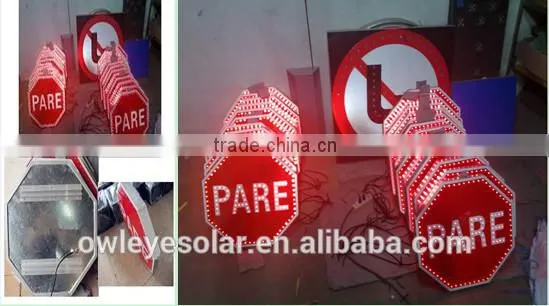 traffic safety LED flash solar warning sign