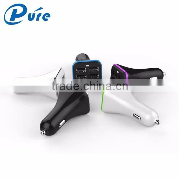 OEM 5.2A/6.8A intelligent recognition car charger premium 4 usb car charger for mobile phones