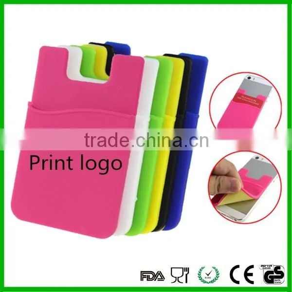 Custom made wholesale Cellphone Sticker Silicone Phone wallet pocket