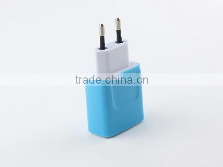 Portable 2 USB Ports Mobile Phone Travel Charger With US / EU Plug