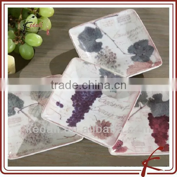 10" ceramic food plate with decal decoration