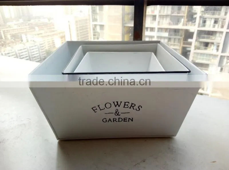 modern wholesale gardening home goods white square flower pots in guangzhou