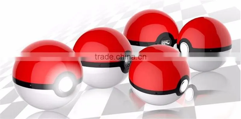 hot new products for 2016 fashion pokemon power bank round ball Pokemon go pokeball night lamp power bank